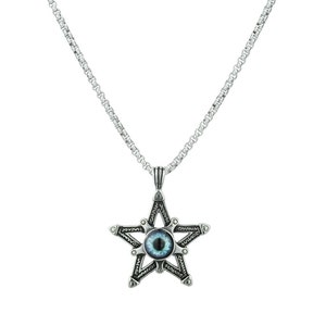 Pendant Star m. Eye | Protection amulet | Chain Stainless Steel Length can be selected (Length-45 cm)