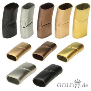 Stainless steel clasp 12 x 6 mm integrated magnet, clasps 5 matt colors Black silver gold rose gold copper image 1