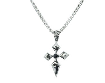 Cross pendant massively with genetic Chain made of Stainless steel chain length to choose (Length-45 cm)