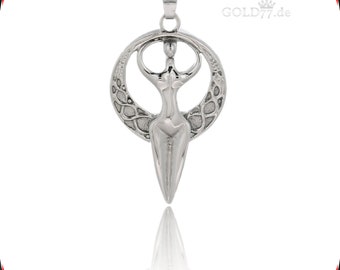 Stainless steel pendant 3D femininity woman in the wheel of life, solid, high quality