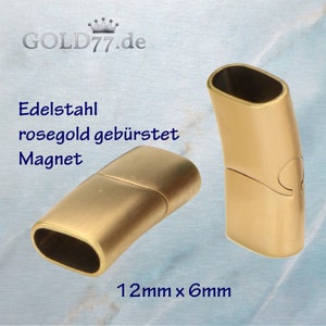 Stainless steel clasp 12 x 6 mm integrated magnet, clasps 5 matt colors Black silver gold rose gold copper image 5