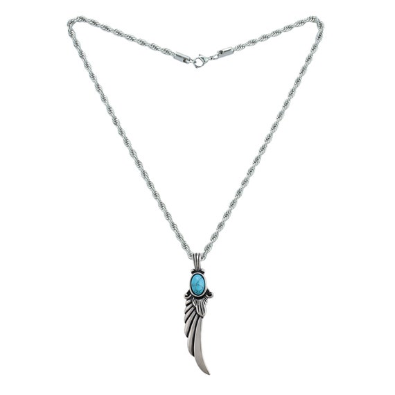 アクセサリー feather21&19chain with Turquoise アクセサリー feather21&19chain with Turquoise Amazon.com
