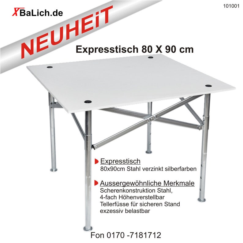 Foldable Folding Tables Extremely Stable With Scissors Base And Mdf Boards 80 X 90 Cm Mobile 4 Sd Height Adjustable Up To Floor Desk 1 M