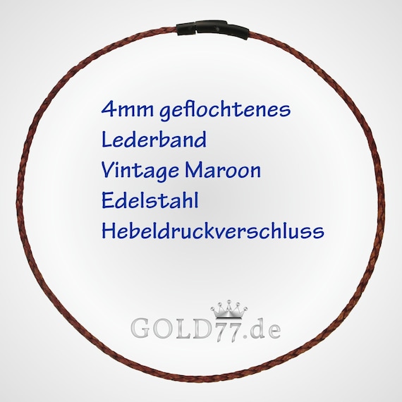 Lederkette Geflochten Schwarz | Armband/Halsband Verschluss Silber