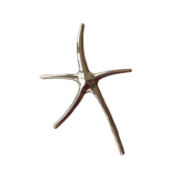 Large Silver Starfish Lapel Pin Brooch - Bulk Discounts for Resellers