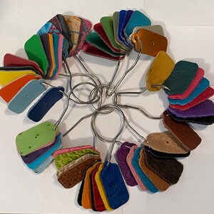 Wholesale Lot of 56 Assorted Leather and Suede Mini Tags for Crafts and more