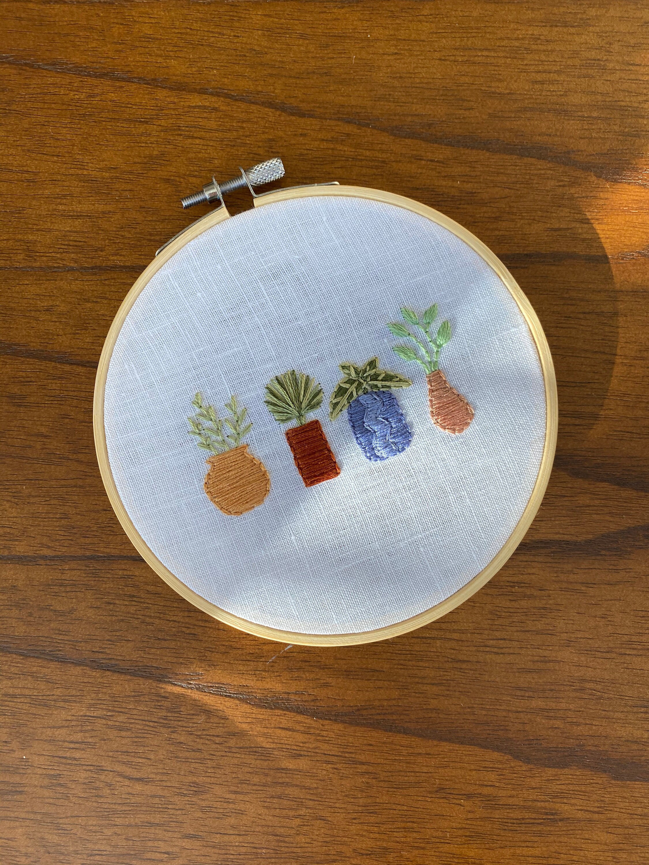 Embroidery Plant embroidery hoop art finished hand embroidery art
