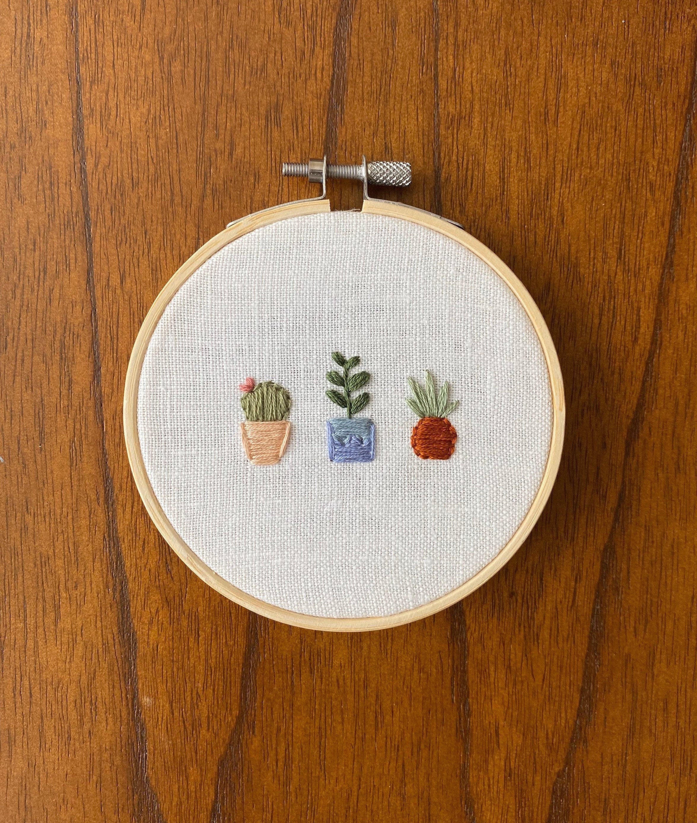 Embroidery Plant embroidery hoop art finished hand embroidery art
