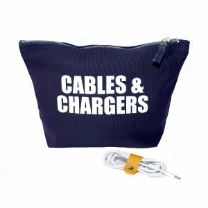 Personalisierte Kabel und Ladegeräte Zubehör Tasche Kleine Baumwolle Ladegerät Lagerung Letterbox Geschenk für Papa Aufräumen Organizer Strumpffüller