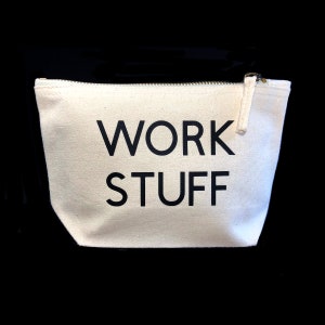 Personalised Work Stuff Accessory Bag - Large Cotton Beach Storage  - Letterbox Gift - Gift for Dad  - Gift for Tidying - Secret Santa