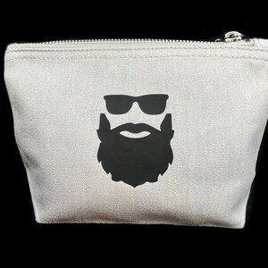 Beard Accessory Bag - Small Cotton Makeup Pouch - Letterbox Gifts - Christmas Stocking Filler - Secret Santa - Gifts for Him