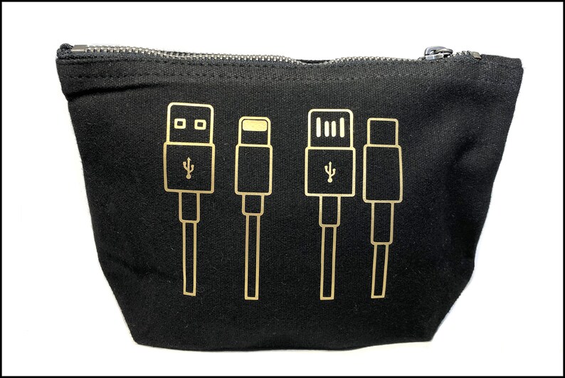 Cables Accessory Bag Small Cotton Charger Storage Etsy