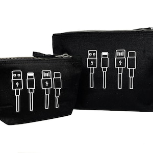 Sac pour accessoires pour câbles - Grand rangement pour chargeur en coton - Cadeau boîte aux lettres - Cadeau pour papa - Cadeau pour ranger - Père Noël secret - Remplisseur de bas de Noël