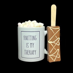 Knitting Is My Therapy Mug, Christmas gift, Secret Santa, 11oz Ceramic mug,
