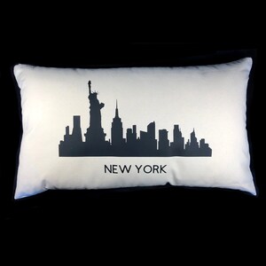 New York Skyline Cushion / Personalised / rectangular cotton cushion cover with cushion inner / home interiors / present / gift
