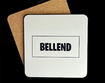 Rude Words Drinks Coasters / Bellend / Square 9.5cm MDF coaster with cork base