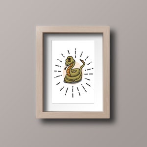 One Eyed Snake Download, Snake Art Print, Snake Digital Art Print, Downloadable Wall Art, Instant Download, Animal Poster, Snake Poster