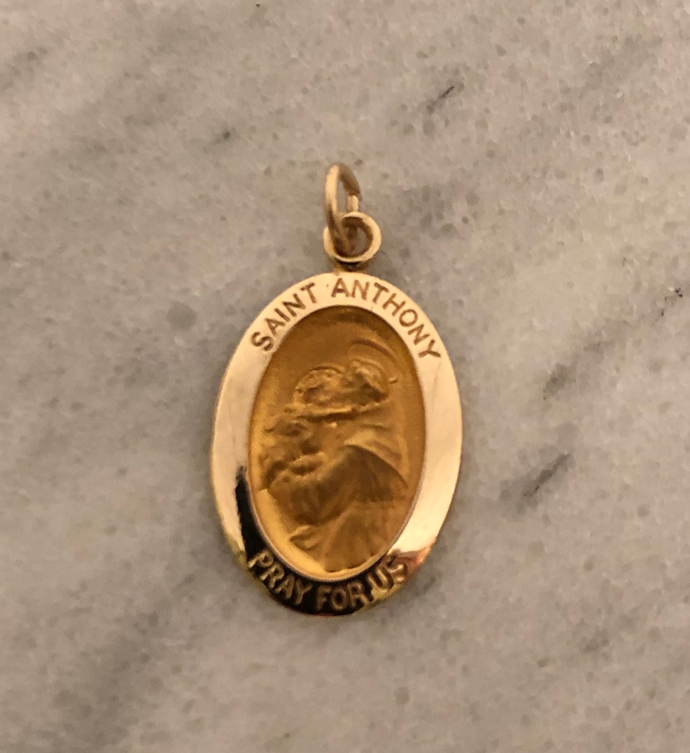 St Anthony Necklace Saint Medallion Medal Baptism Christening Etsy