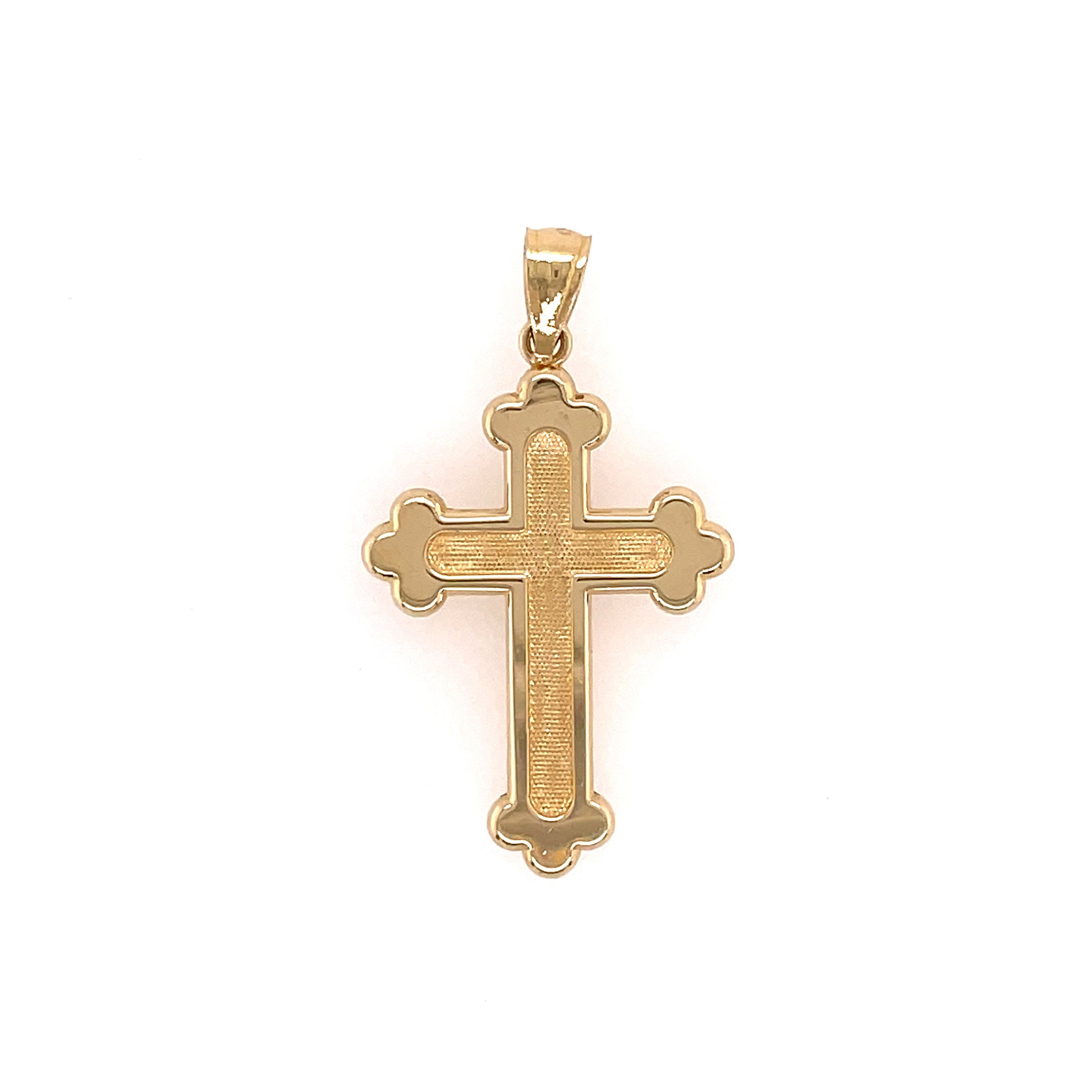 Budded Inlay Solid 14k Gold Orthodox Christian Cross Greek - Etsy UK