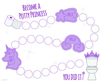 Princess Potty Training Chart: Purple Reward Tracker (PDF)