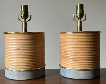 Coiled Rattan Table Lamps