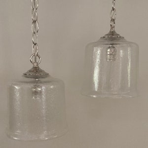 Vintage Seeded Glass Bell Pendant Lights