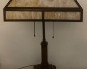 Handsome Art Glass Desk Lamp