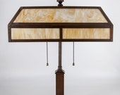 Handsome Art Glass Desk Lamp
