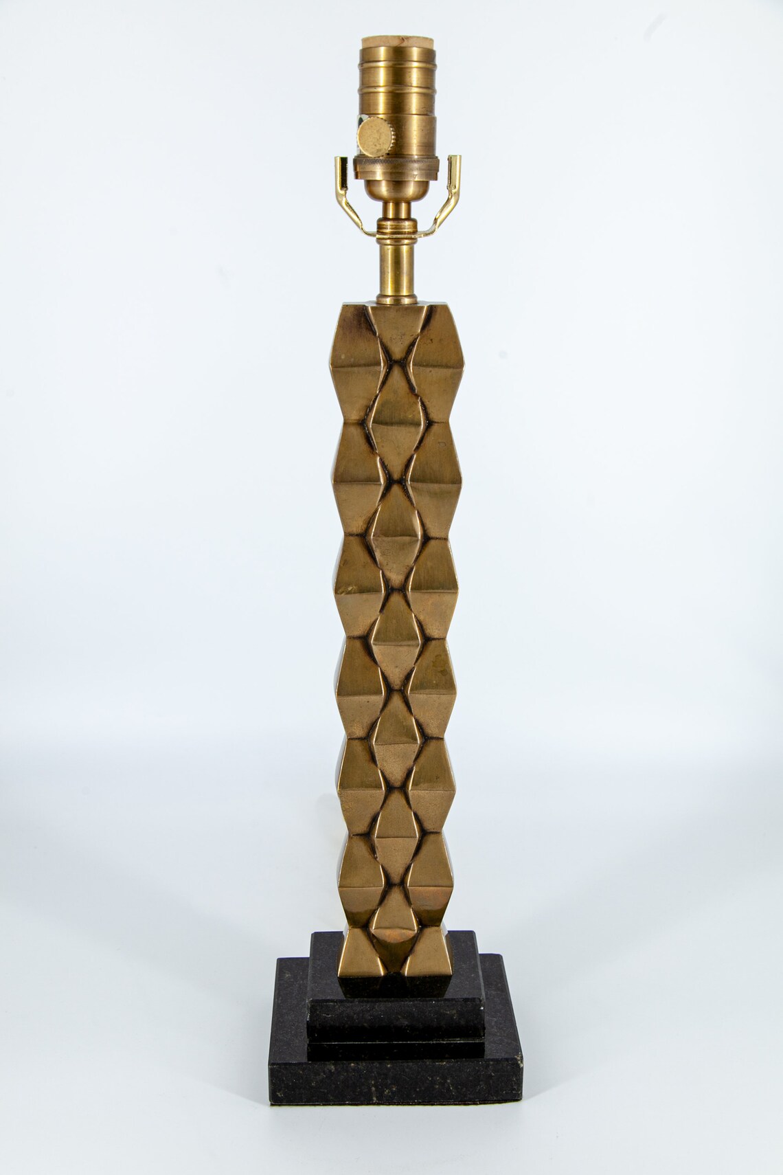 Solid Bronzed Brass Ziggurat Column Table Lamp Etsy