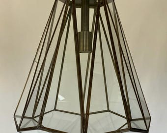 Brass Leaded Glass Pendant Light- Arteriors
