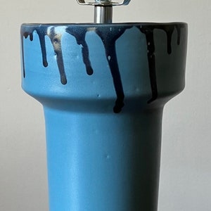 Blue Drip Glazed Stoneware Lamp- Gimbel Ceramics