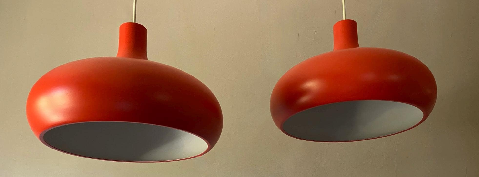 【超希少・廃盤色】✨️IKEA VÄXJÖ ヴェクショー オレンジ スペースエイジ Vintage Ikea Vaxjo Orange Globe Pendant Lights- 2 Available Sold