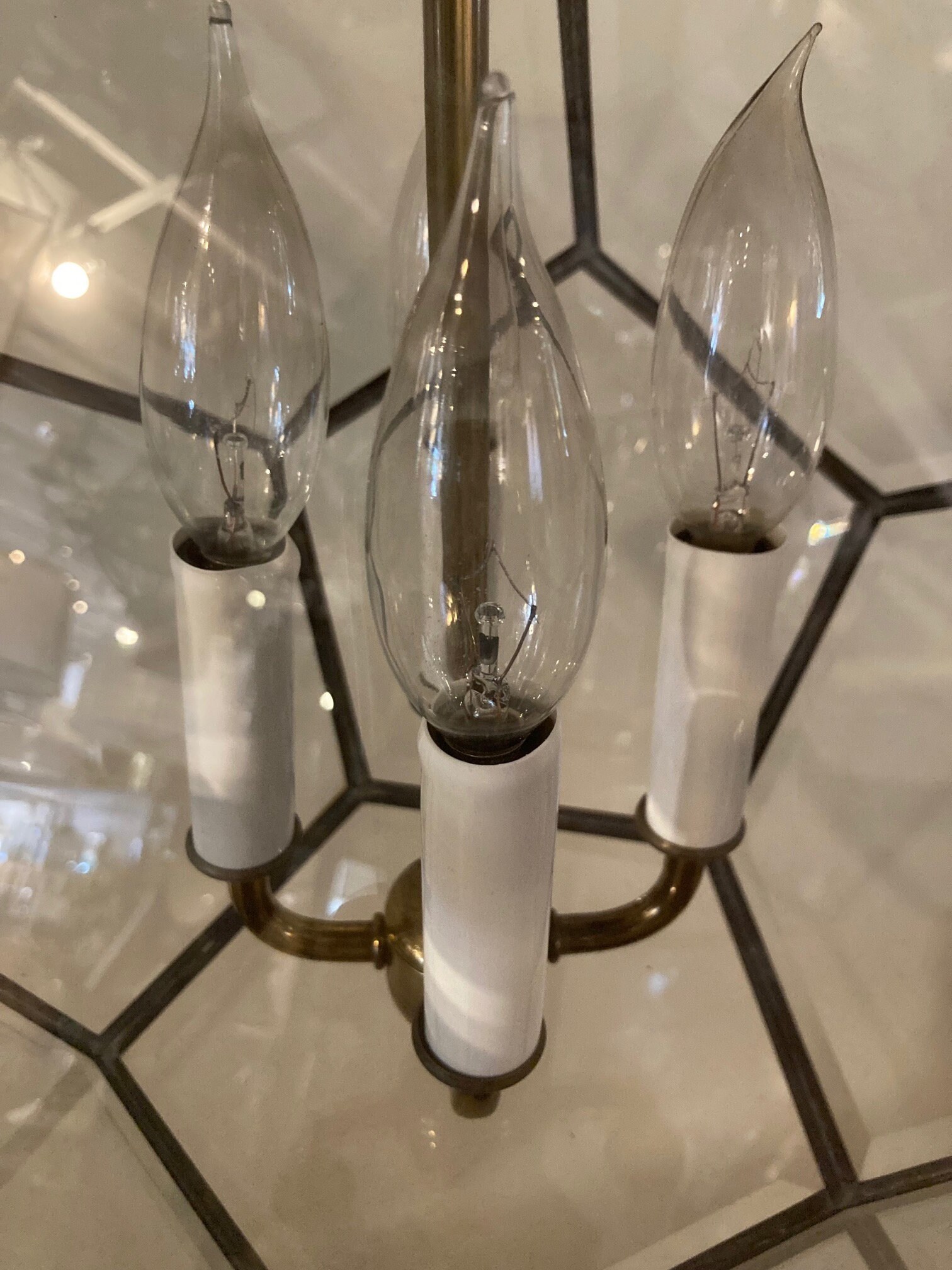 Beveled glass pendant lights deals