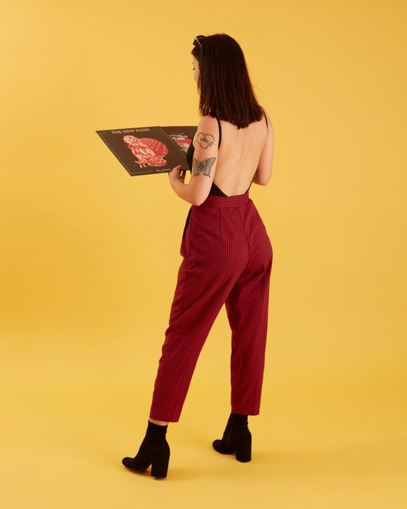 80's Vintage Plaid pants Gingham pants