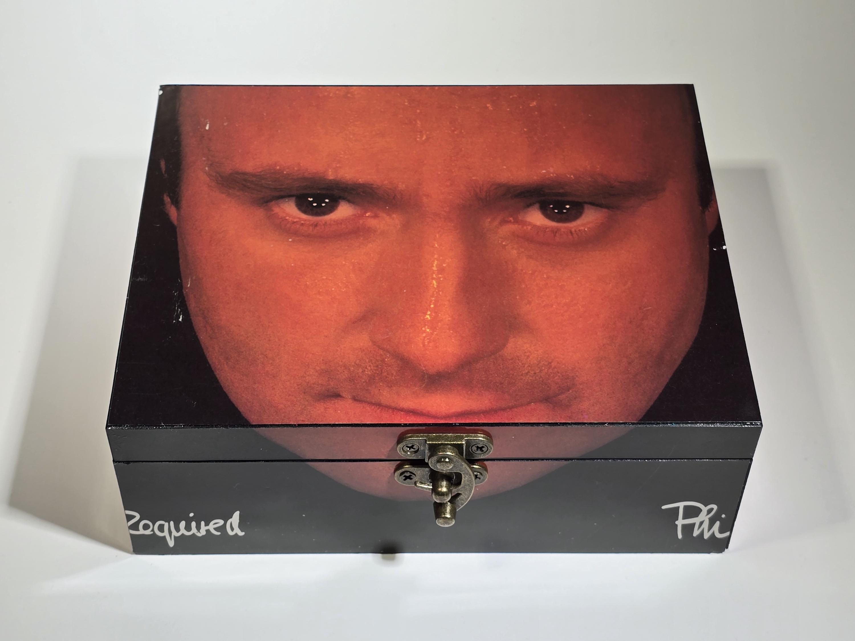 Phil Collins "No Jacket Required" SnipNipZap RoxBox Recycled Vintage Album Cover Cigar storage box "Herrera Collection".