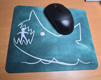 Jaws &quot;Swallow Ya Whole&quot; Shark Drawing Chalk Board Classic 70s Movie Mouse Pad