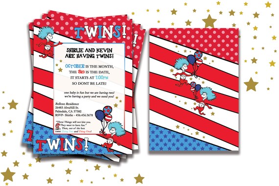 thing 1 thing 2 baby shower invitations