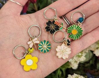 Pet collar charm, mystery enamel plant/ flower charm