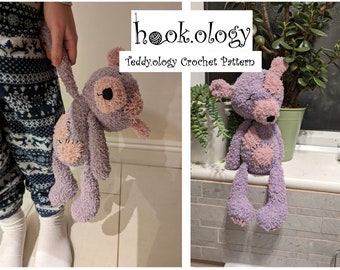 Teddy.ology Teddy Crochet Pattern for Fluffy Yarn, Floppy Stuffed Toy