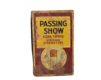 1930's Vintage Metal Passing Show Cigarette Box