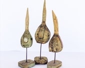 Vintage Wood Dancing Bird on Stand, Decorative Accent Shelf Decor