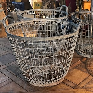 Vintage German Potato Basket| Rustic Wire Storage Basket