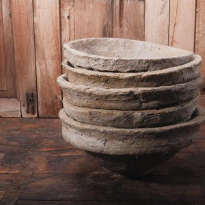 Vintage Schüssel aus Pappmaché | Handgemachter dekorativer Pflanzer | Umweltfreundlicher Akzent | Boho Bauernhaus Dekor