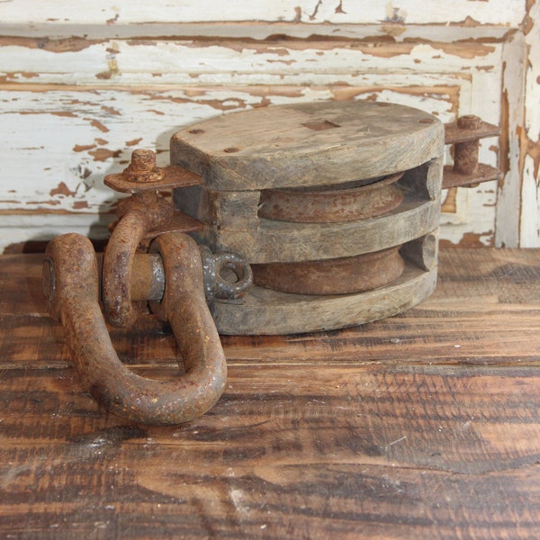 Wood Pulley Etsy