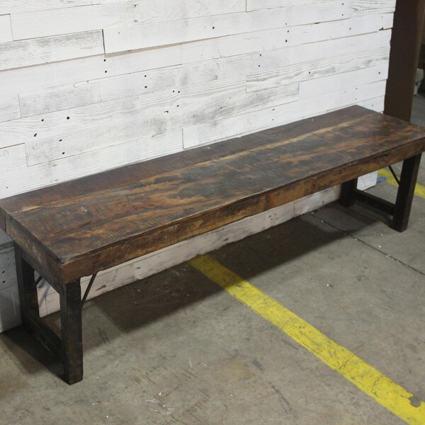 Dark Wood Bench - Etsy