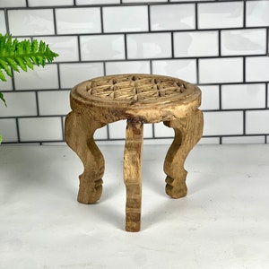 Vintage Bleached Wood Plant Stand Farmhouse Riser