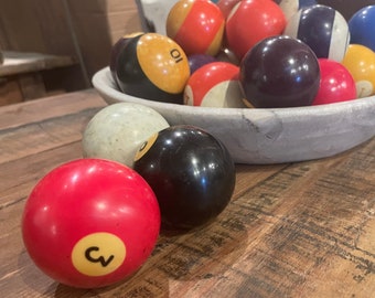 Vintage Billiard Ball, Authentic Decor, Lucky Number