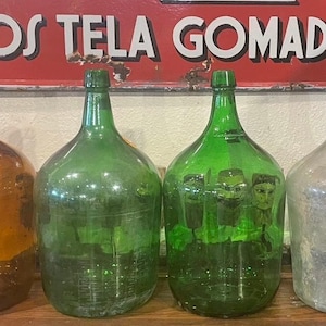 Vintage Hand Blown Glass Demijohn Bottle Rustic Home Decor Accent