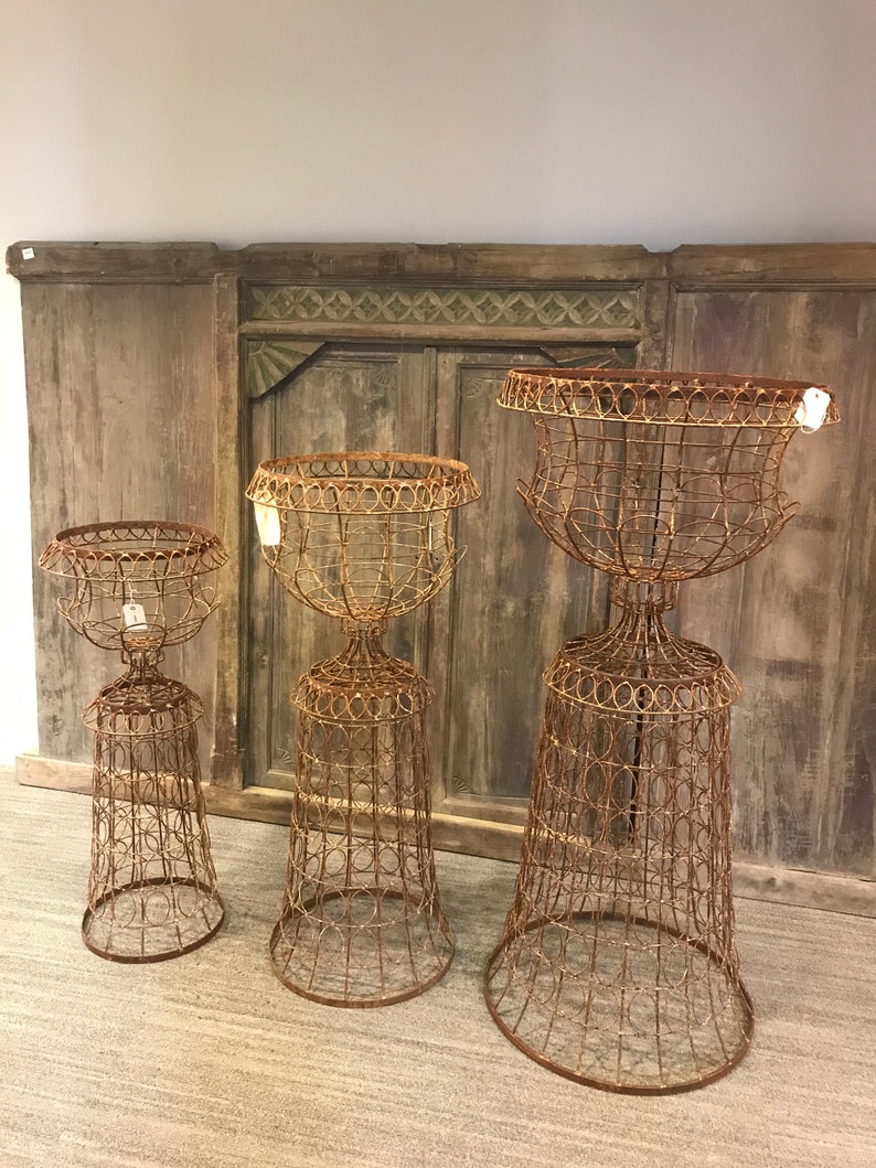 Vintage Style Wire Urn Planter Rustic French Urn | Etsy