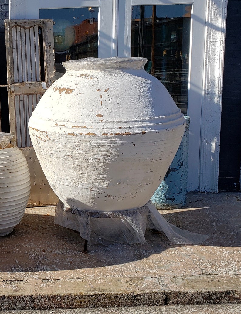 Antique Olive Jars from Turkey White Odemis Urns Terracotta Etsy